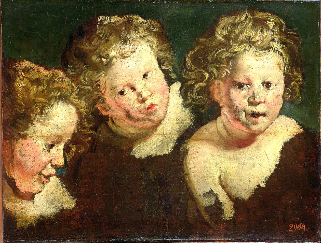 Tre barnehoder, ca. 1618 av Jacob Jordaens