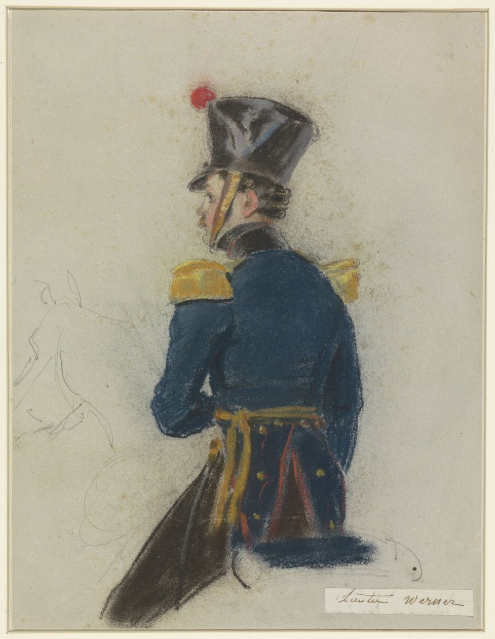 Portrett av løytnant Werner, til hest av Jacob Joseph Eeckhout