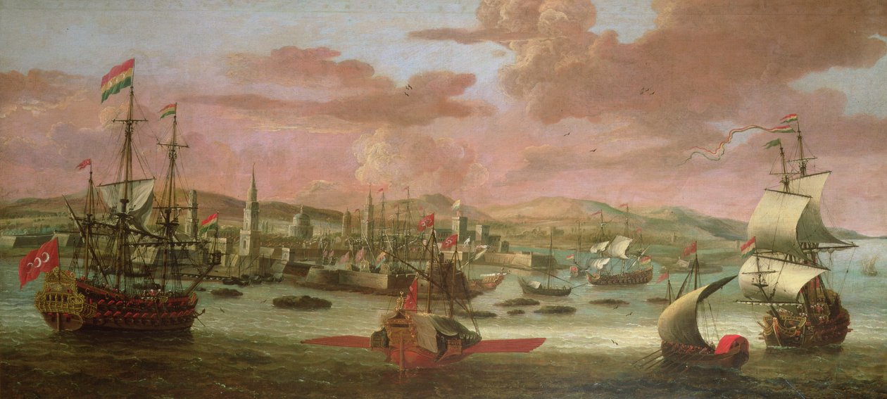 Dutch Men-o"-War og tyrkiske bysser utenfor Konstantinopel av Jacob Knyff
