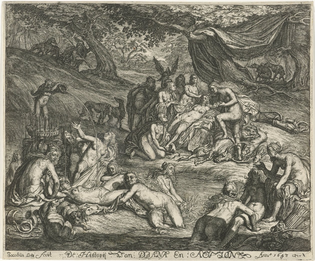 Diana oppdager Callisto .s graviditet Historien om Diana og Acteon (tittel på objekt) av Jacob Lois