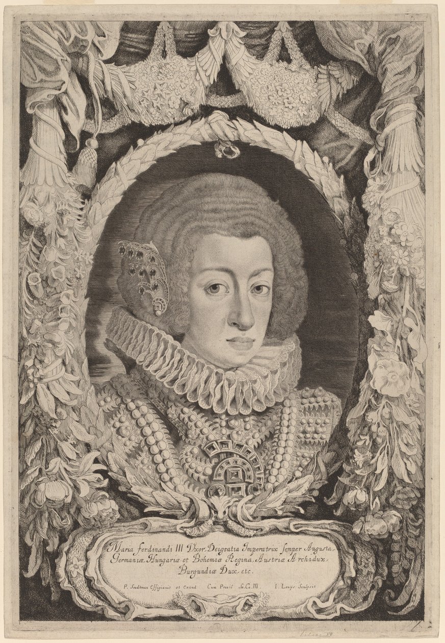 Maria Anna fra Spania av Jacob Louis after Pieter Claesz Soutman