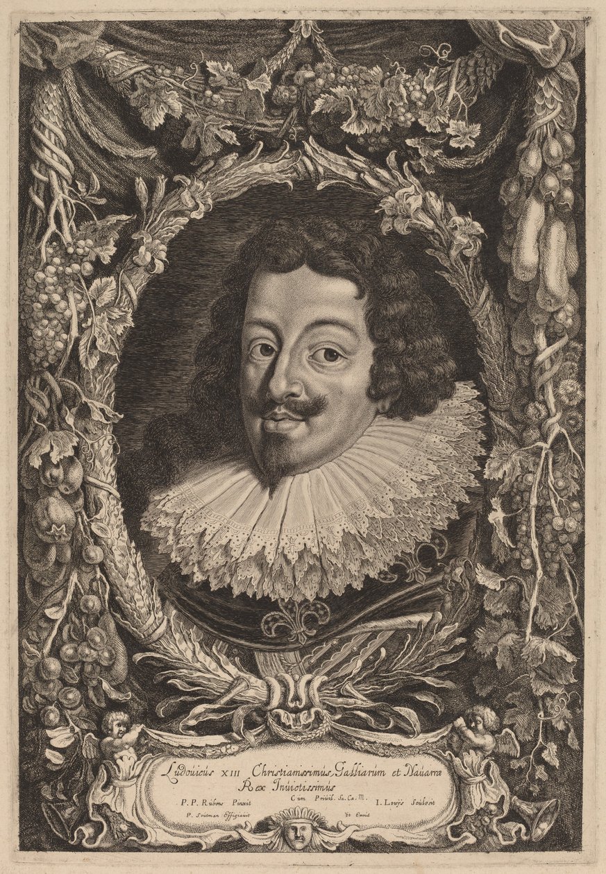 Ludvig XIII, konge av Frankrike av Jacob Louis after Sir Peter Paul Rubens