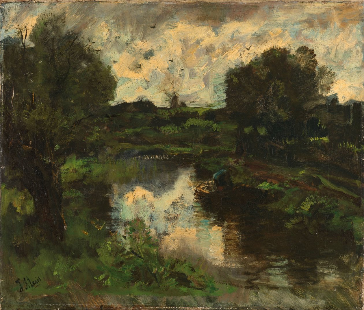 Et polderlandskap etter et tordenvær av Jacob Maris