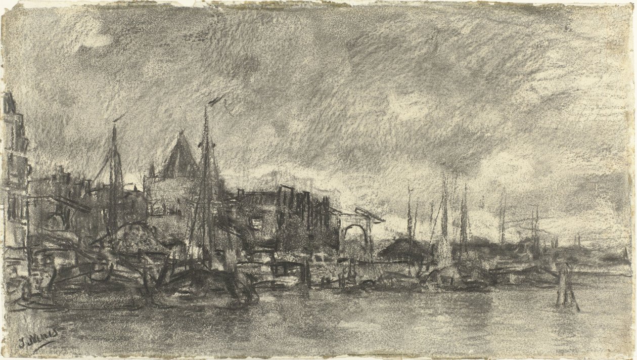 Eksteriøret med Schreierstoren i Amsterdam av Jacob Maris