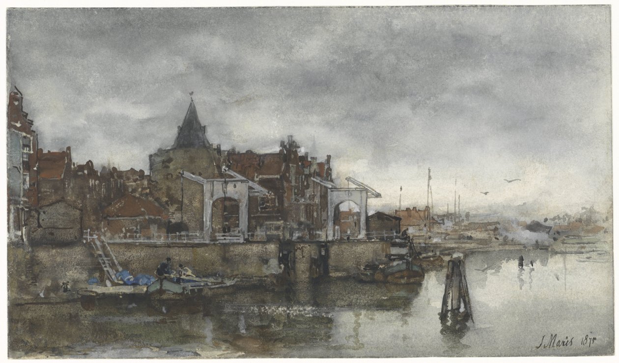 Eksteriøret med Schreierstoren i Amsterdam av Jacob Maris