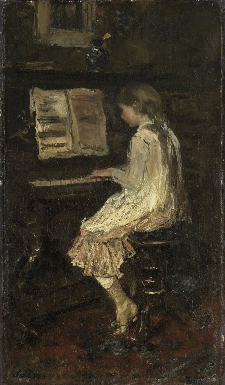 Jente ved pianoet av Jacob Maris