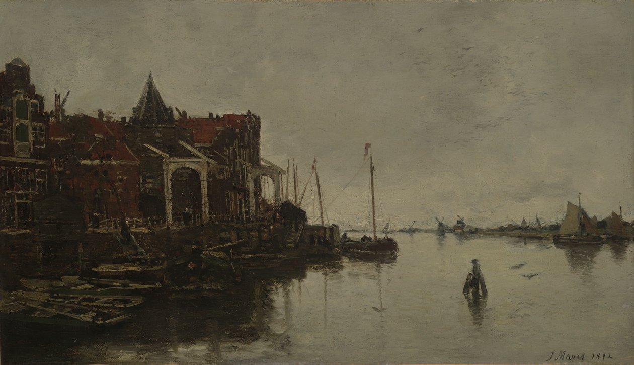 Havnescene av Jacob Maris