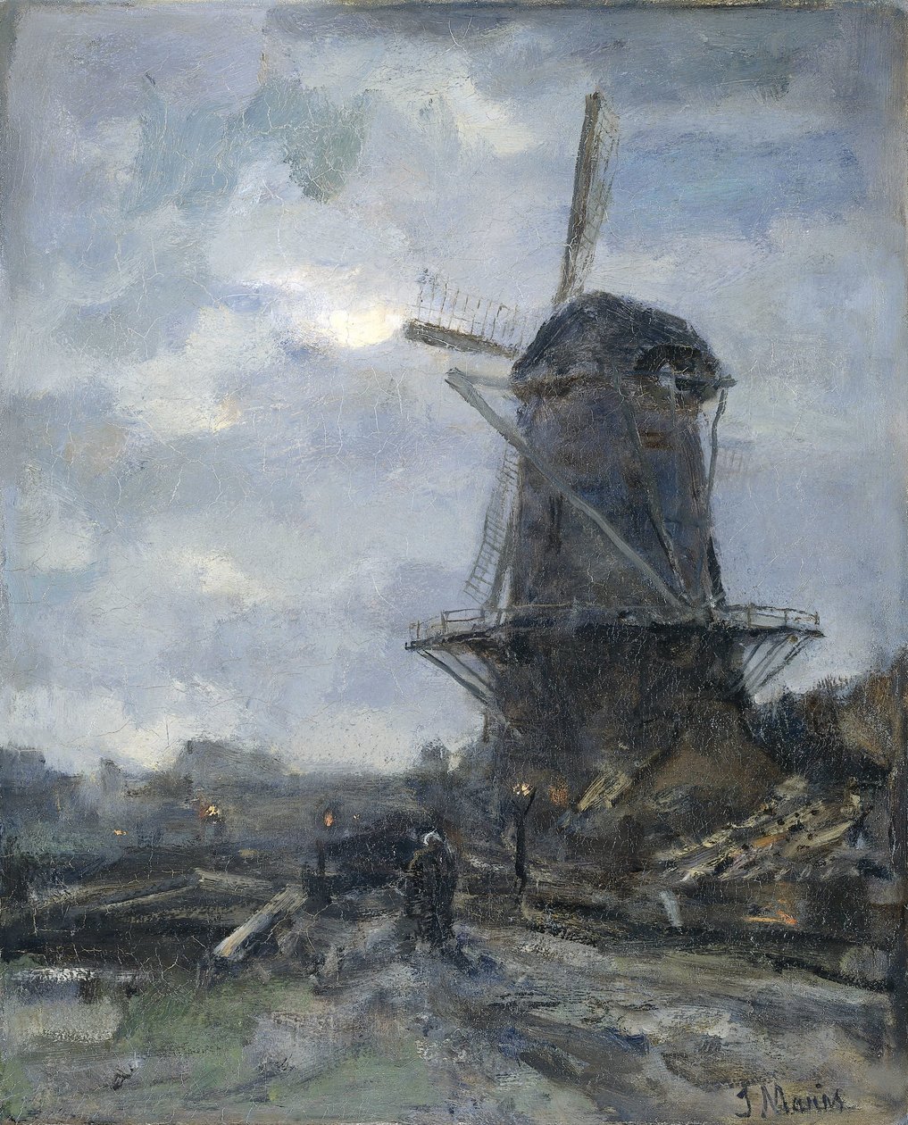 Kvern ved måneskinn av Jacob Maris