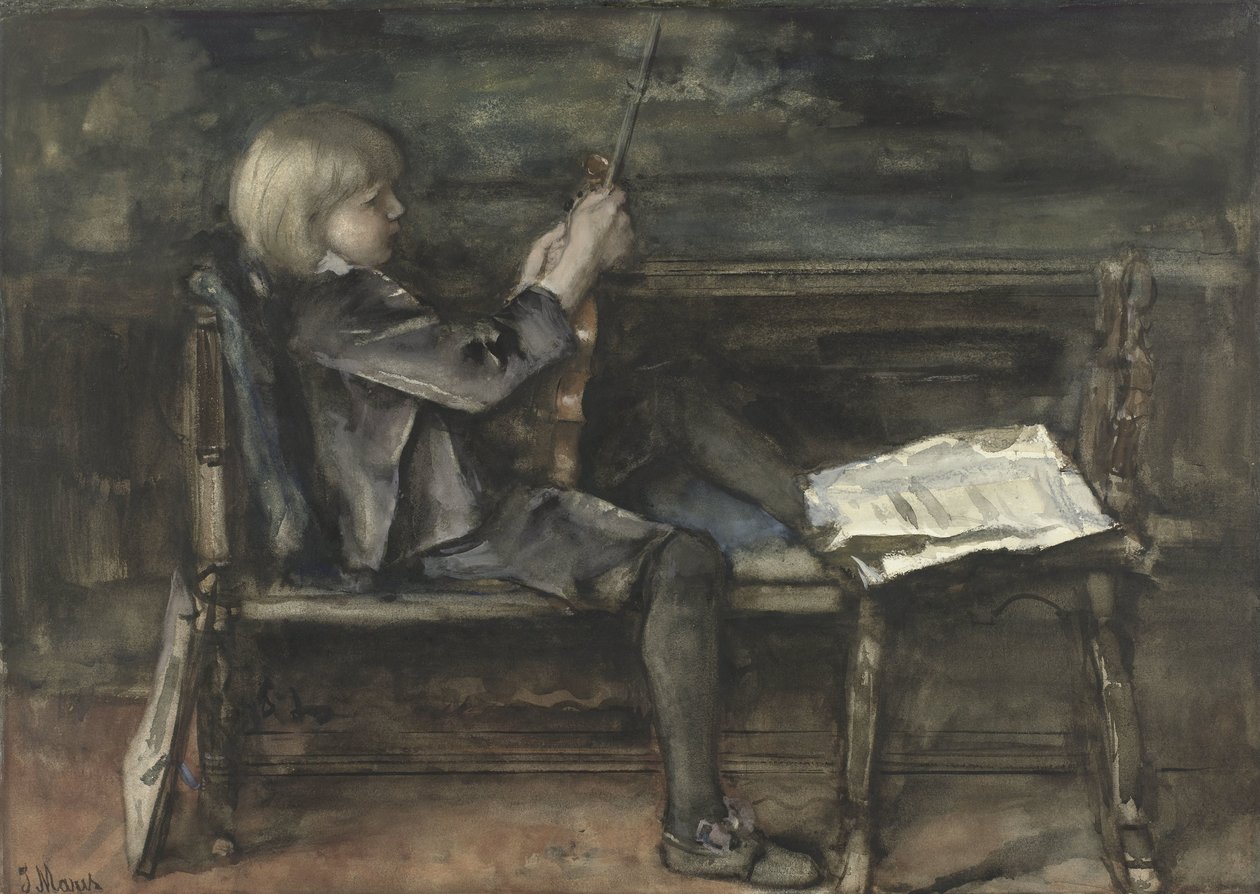 Portrett av Willem Matthijs Maris, med fiolin av Jacob Maris