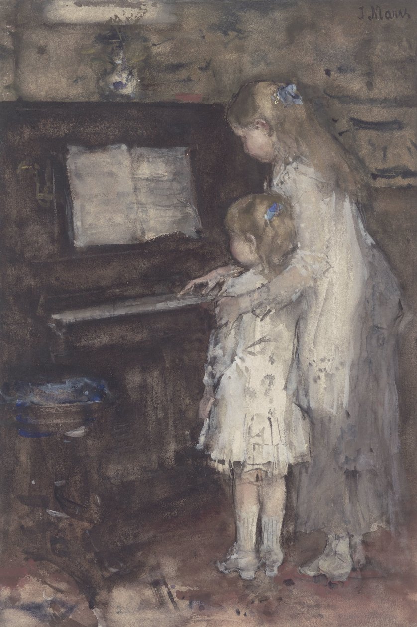 To jenter ved pianoet av Jacob Maris