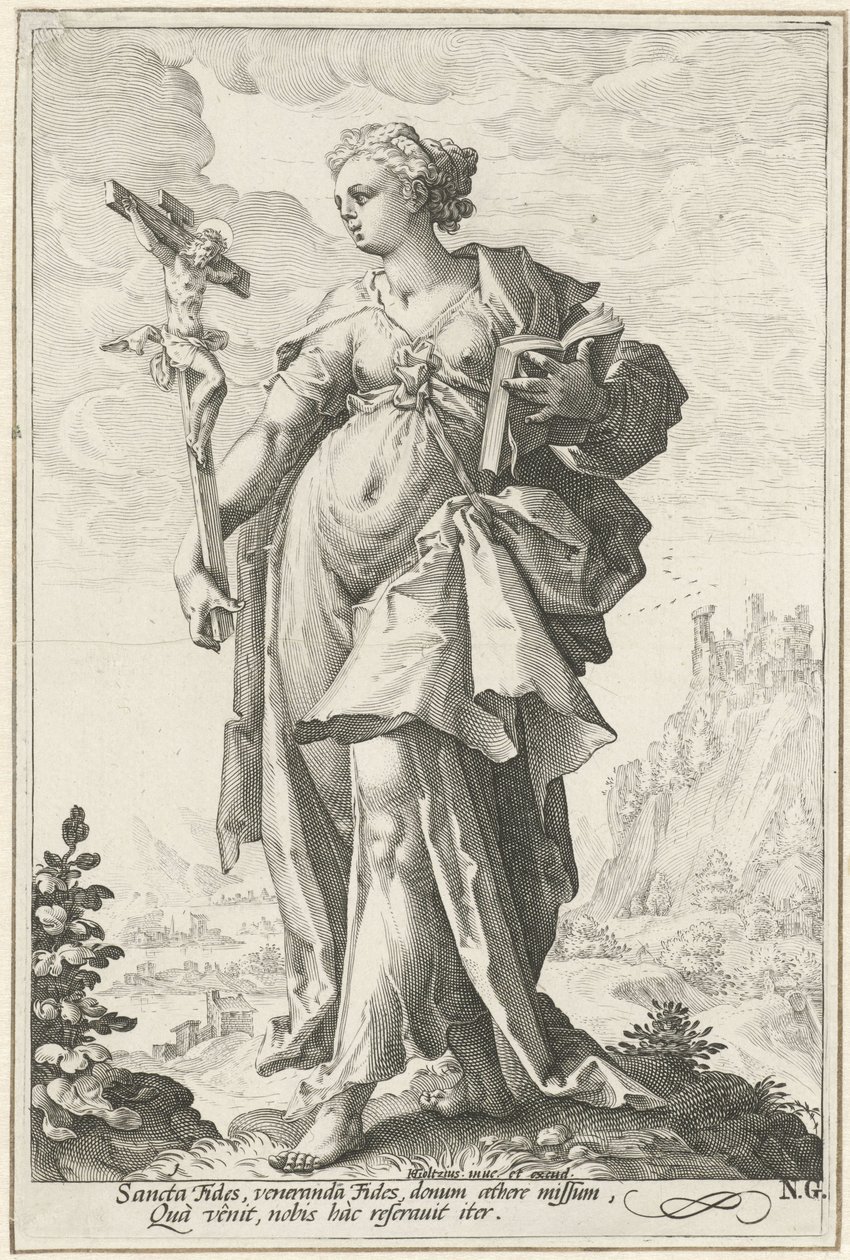 Tro (Fides) Dydene (serietittel) av Jacob Matham (attributed to)