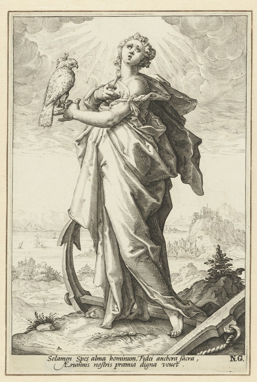 Håp (Spes) Dydene (serietittel) av Jacob Matham (attributed to)