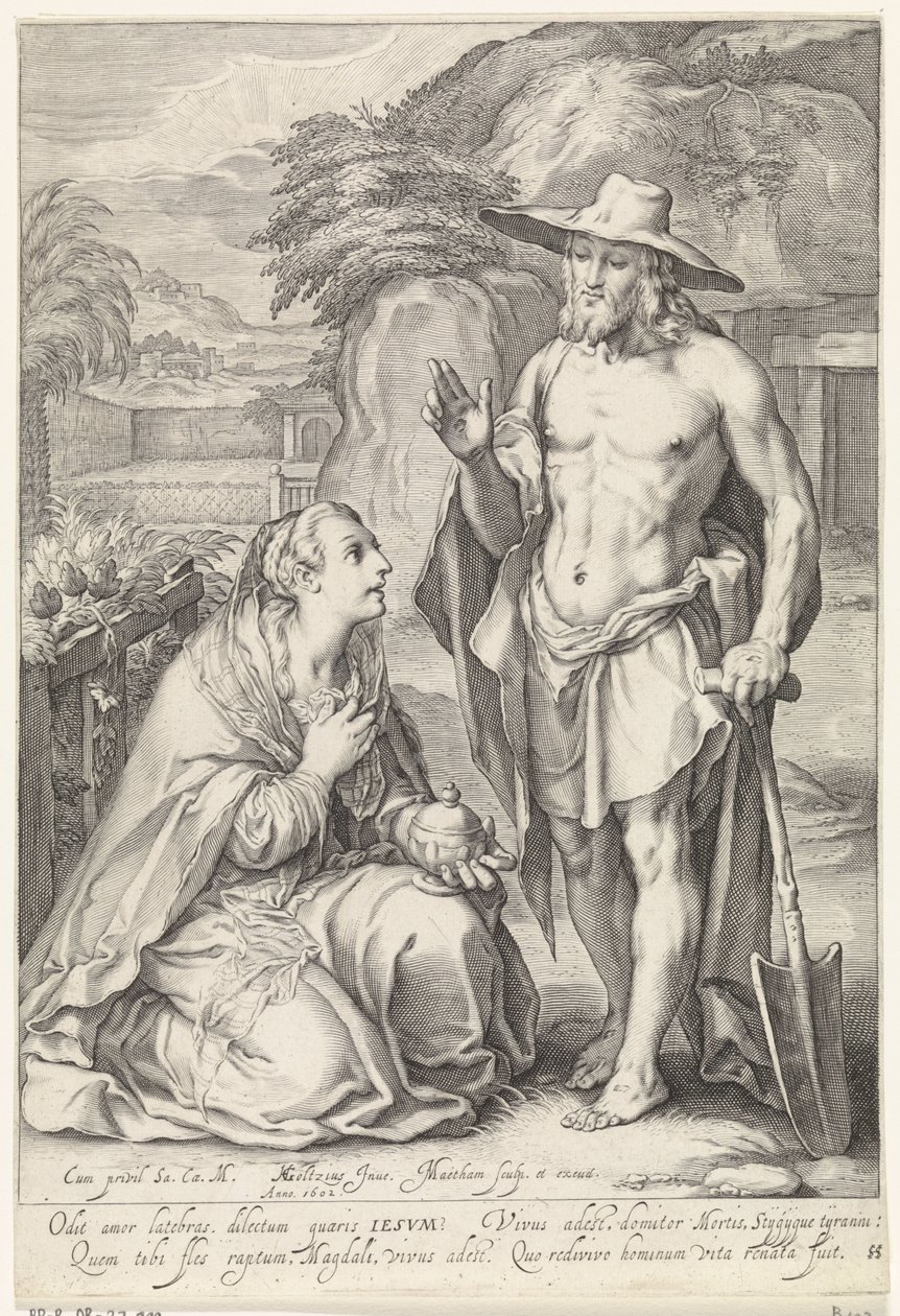 Kristus viser seg for Maria Magdalena (Noli me tangere) av Jacob Matham