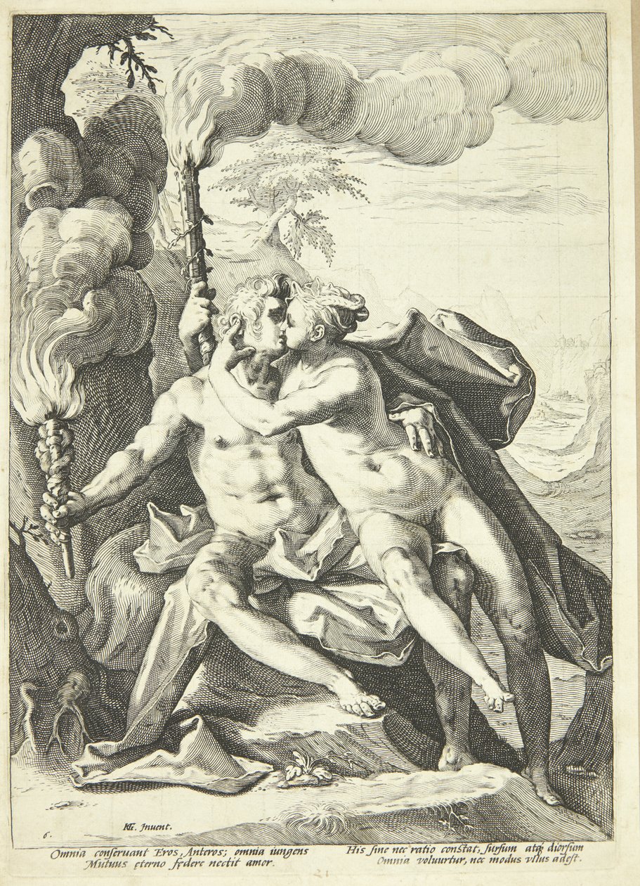 Eros og Anteros av Jacob Matham