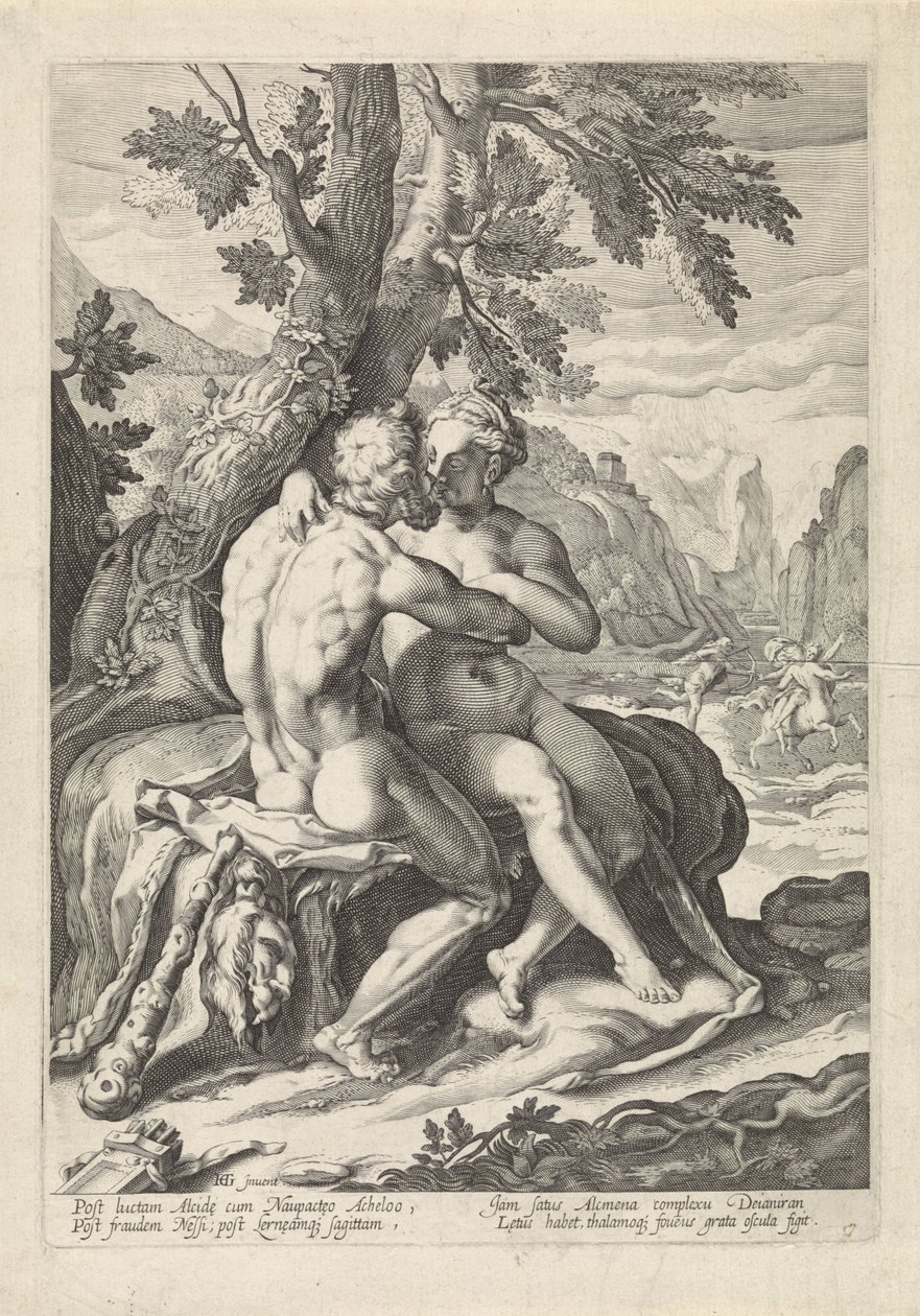 Hercules i Deianira av Jacob Matham