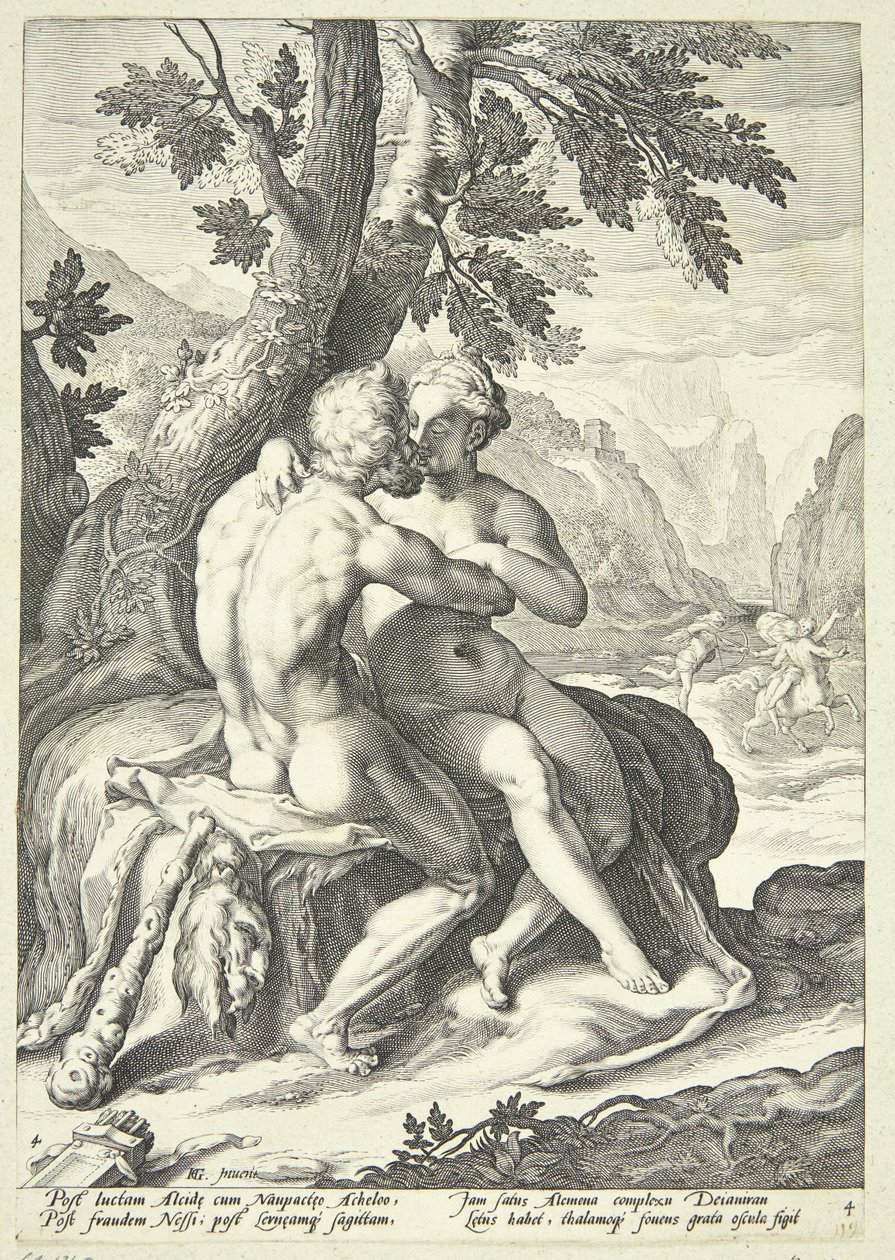 Herkules og Dejanira av Jacob Matham