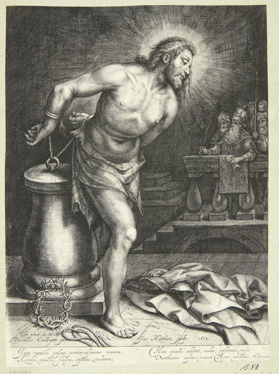 Jesus ved søylen (etter hudflettingen) av Jacob Matham