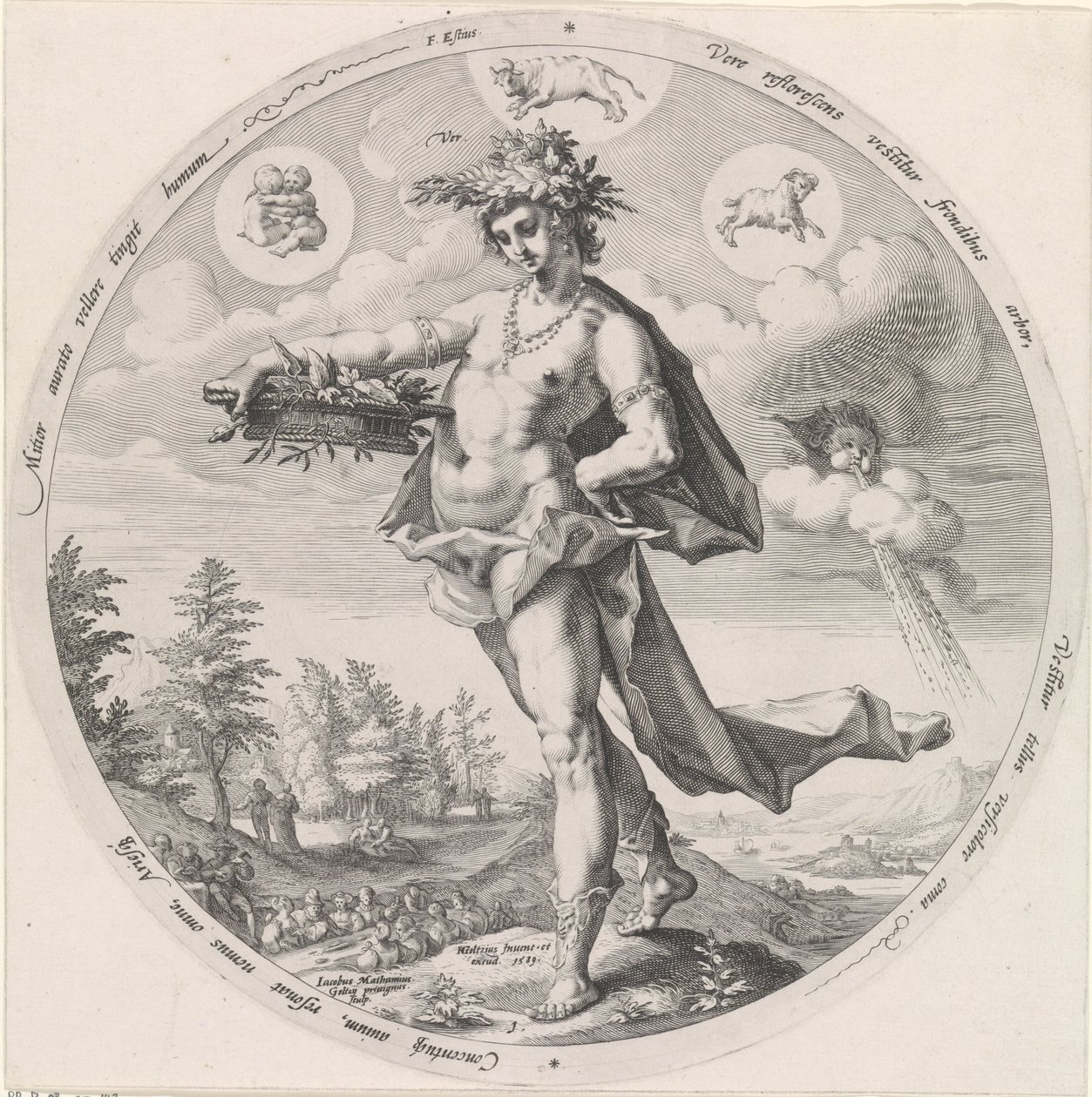 Vår (langt) Ver (tittel på objekt) The Four Seasons (serietittel) av Jacob Matham