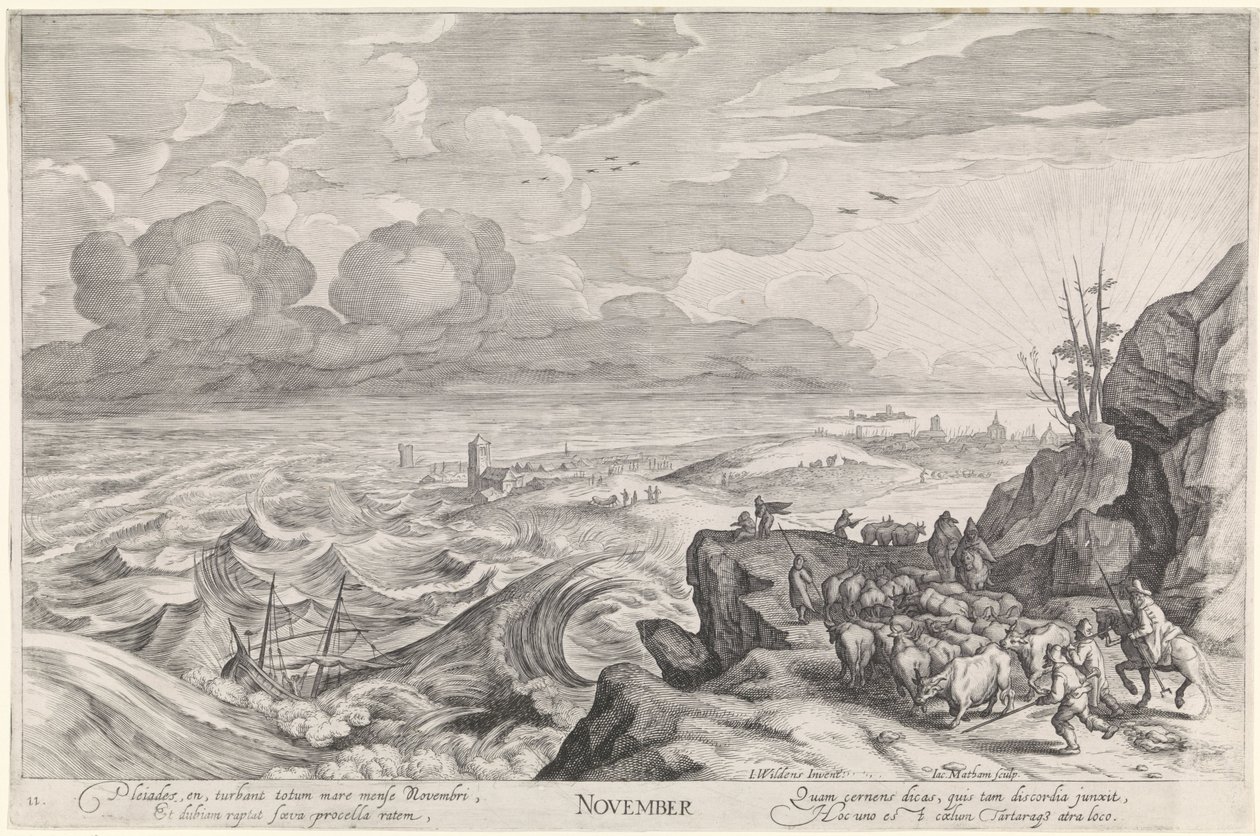november (tittel på objekt) De tolv månedene (serietittel) av Jacob Matham