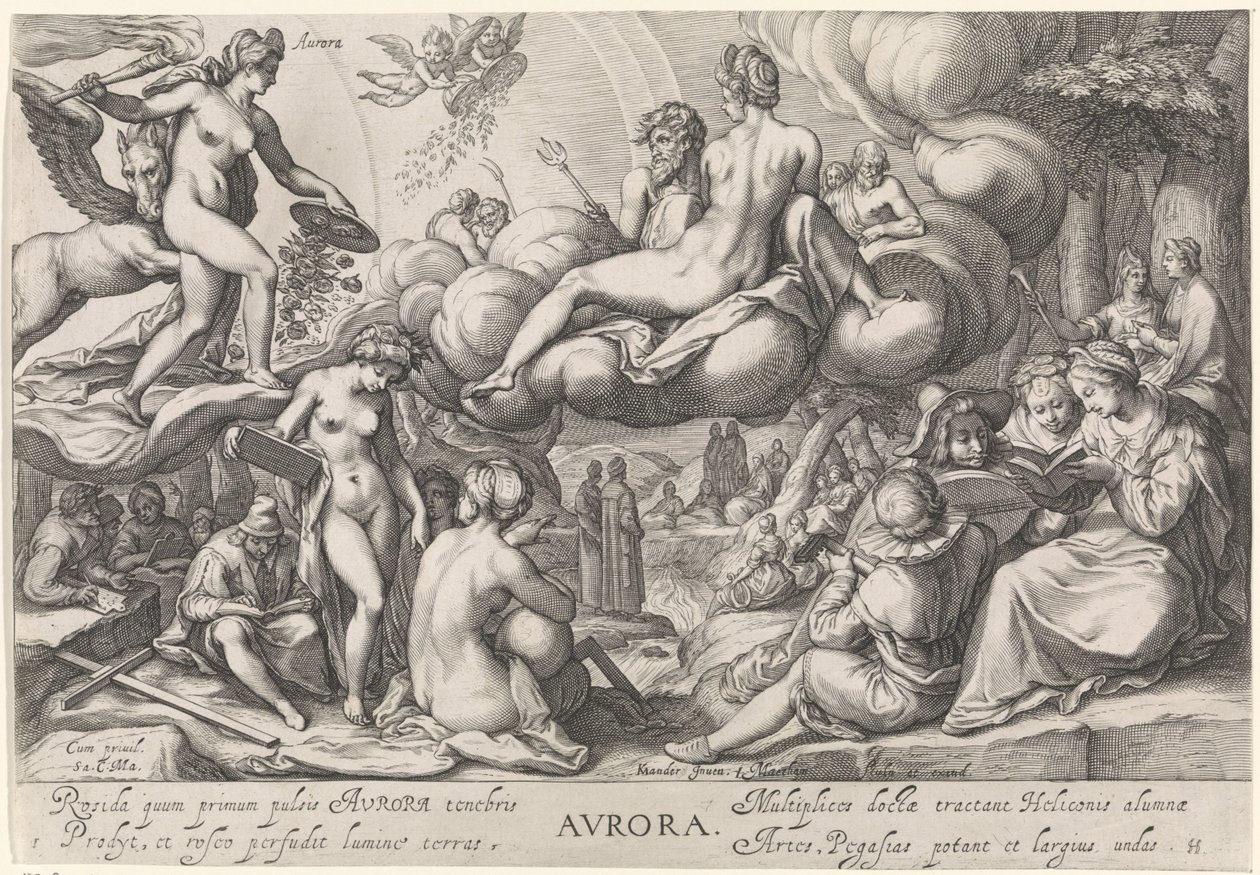 Morgen (Aurora) Avrora (tittel på objekt) De fire ganger på dagen (serietittel) av Jacob Matham