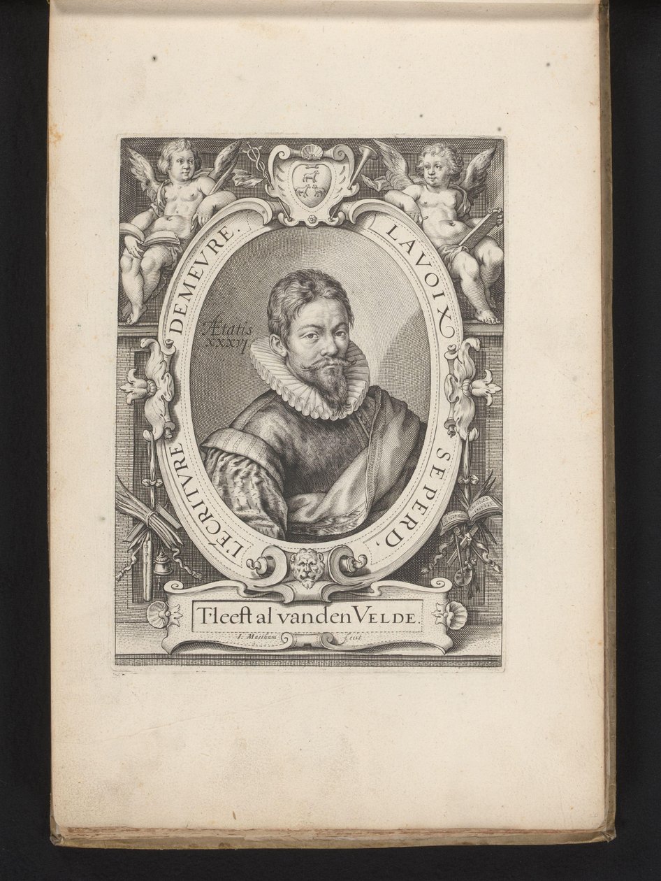 Portrett av Jan van den Velde i en alder av 36 Speil av skrivekunst (serietittel) av Jacob Matham