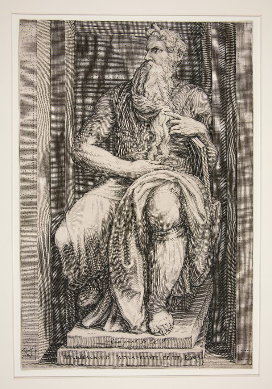 Statue av Moses fra Julius IIs gravmonument av Jacob Matham