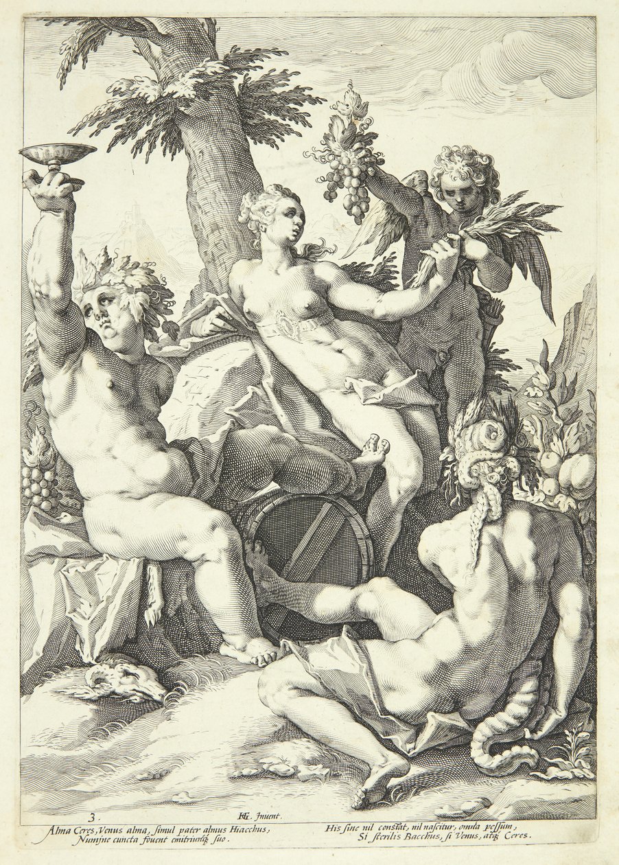 Uten Ceres og Bacchus fryser Venus av Jacob Matham