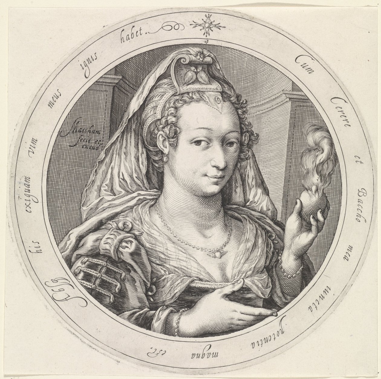 Venus med et brennende hjerte Venus, Bacchus og Ceres (serietittel) av Jacob Matham