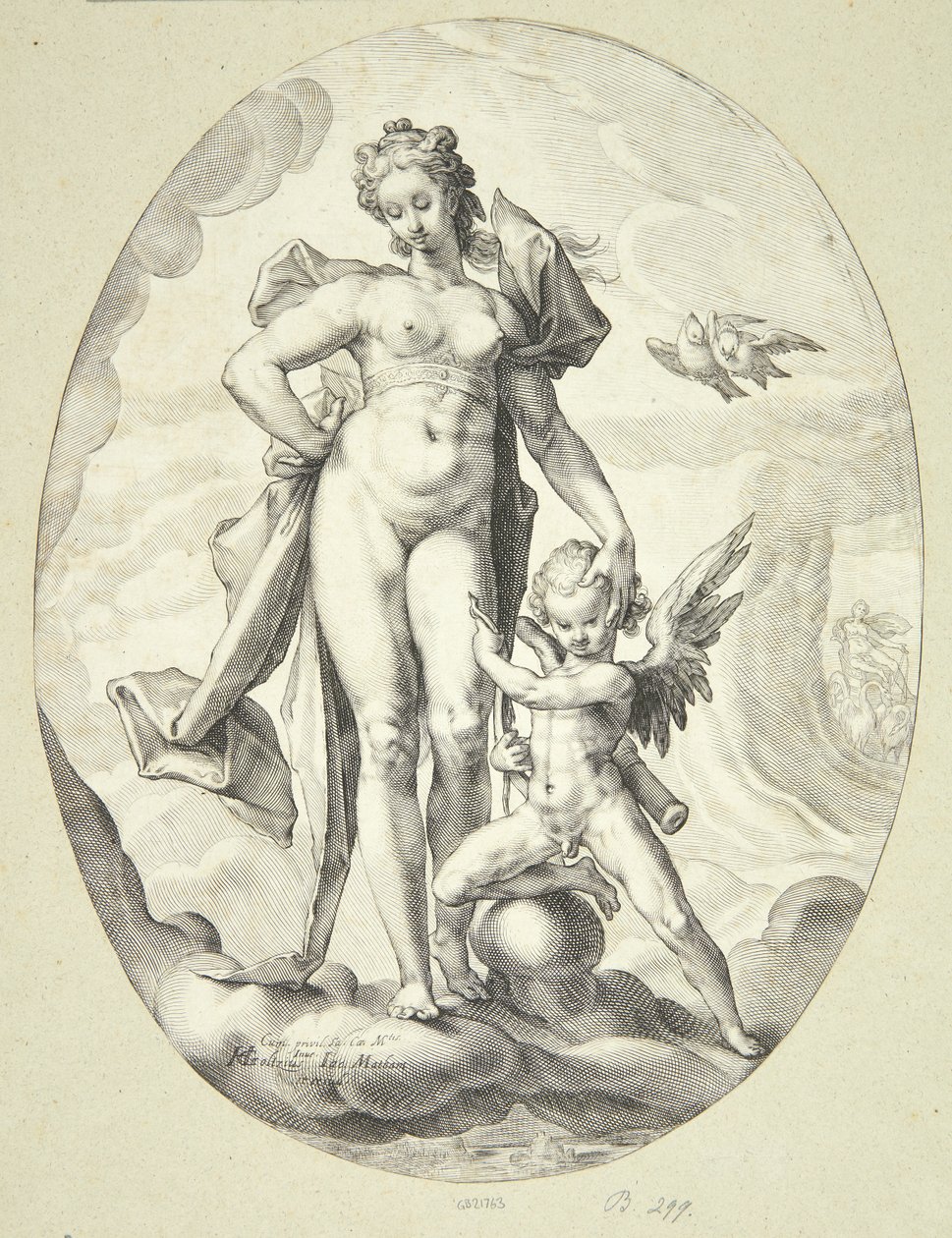 Venus og Amor av Jacob Matham