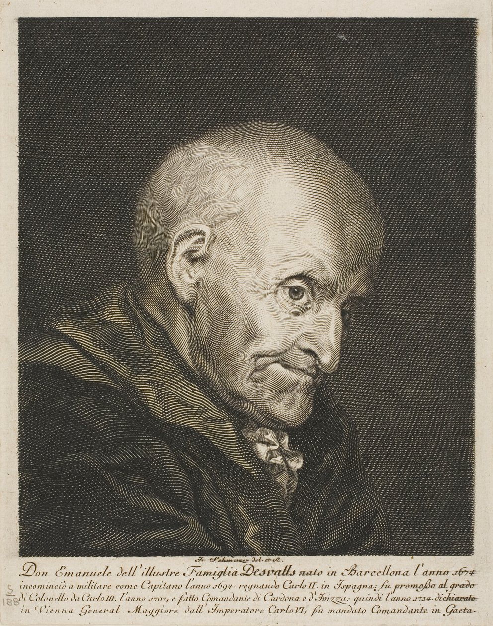 Portrett av Don Emanuel Desvalls av Jacob Matthias Schmutzer