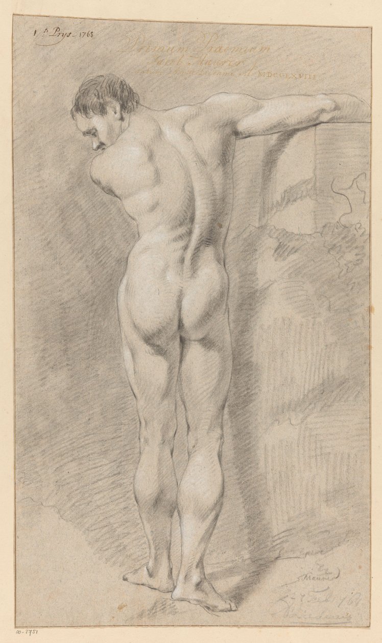 Stående naken mann, sett bakfra (1. premie 1768) av Jacob Maurer