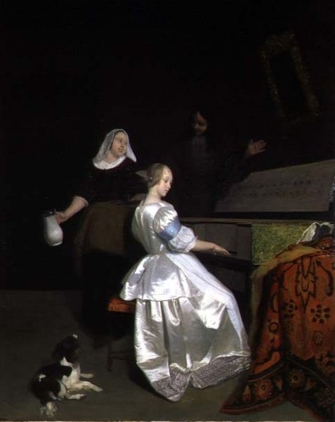 Musikktimen, 1670-72 av Jacob Lucasz Ochtervelt