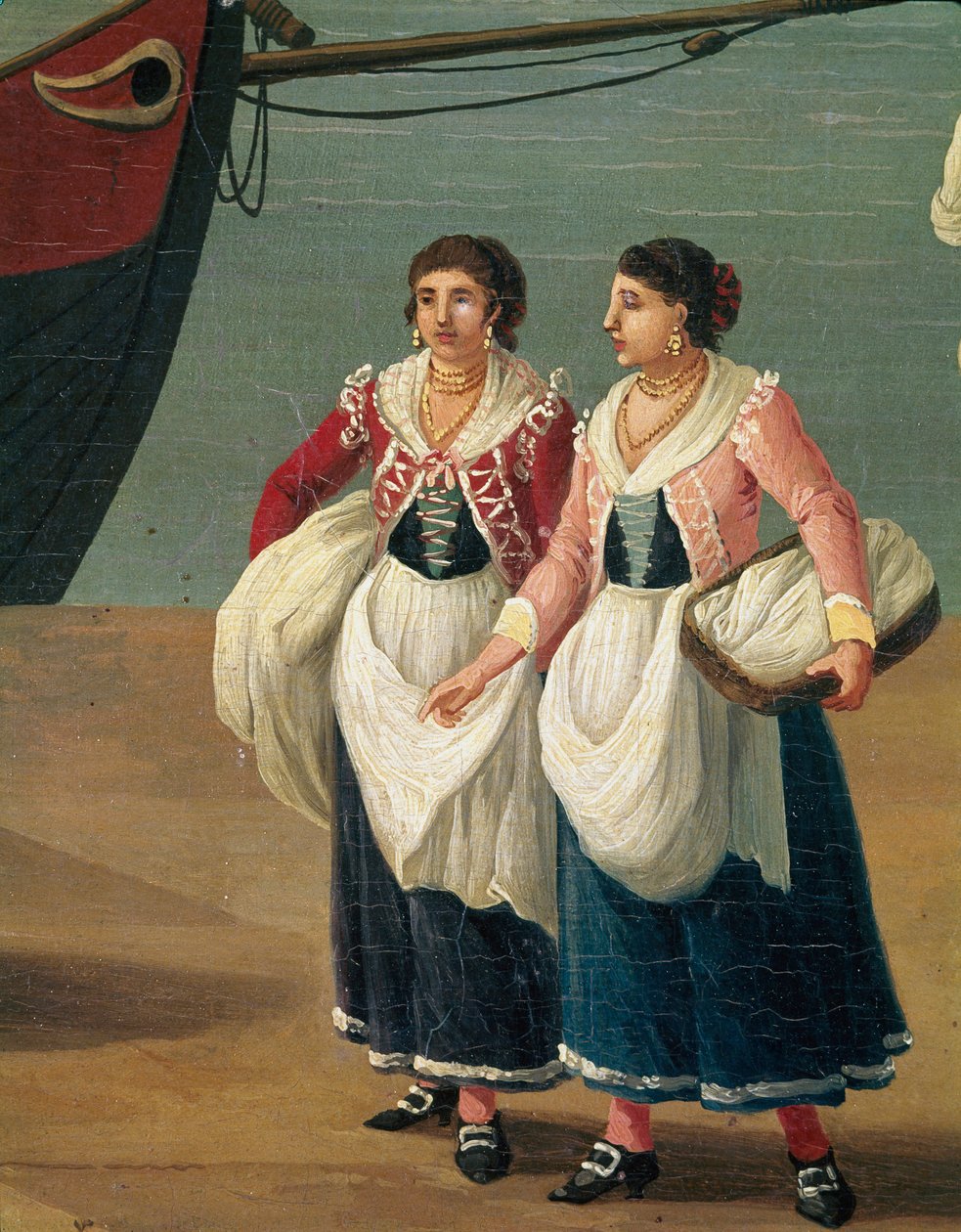 To unge jenter fra Monopoli, Puglia, Italia (Jenter fra Monopoli) Maleri av Jacob Philipp Hackert dit Hackert d