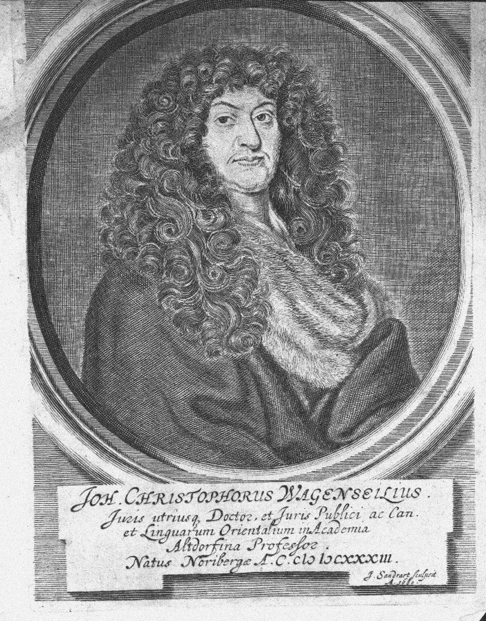 Portrett av Johann Christoph Wagenseil 1633-1705, slutten av 1600-tallet. av Jacob Sandrart von