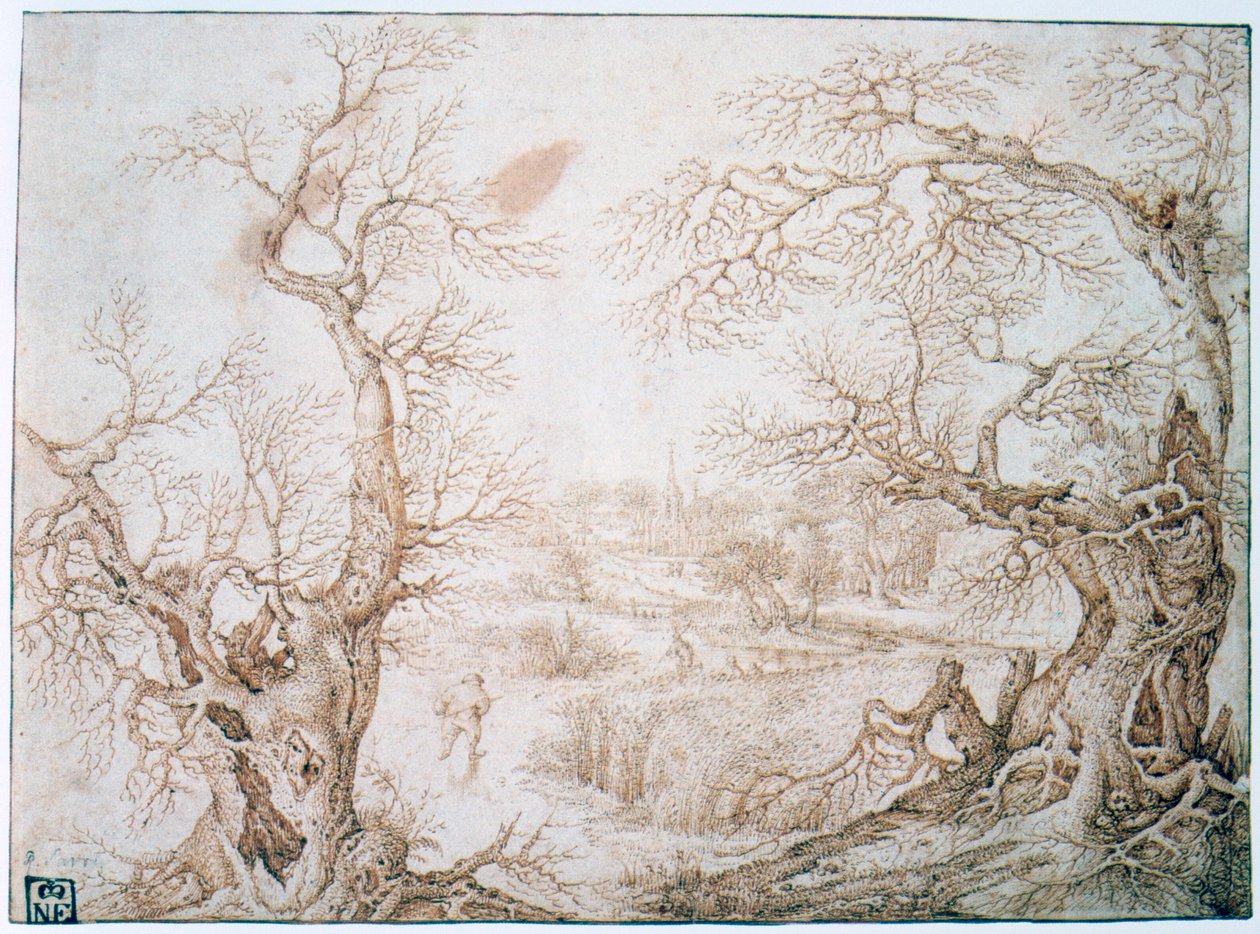 'Vinterlandskap', c1565-1602 av Jacob Savery I