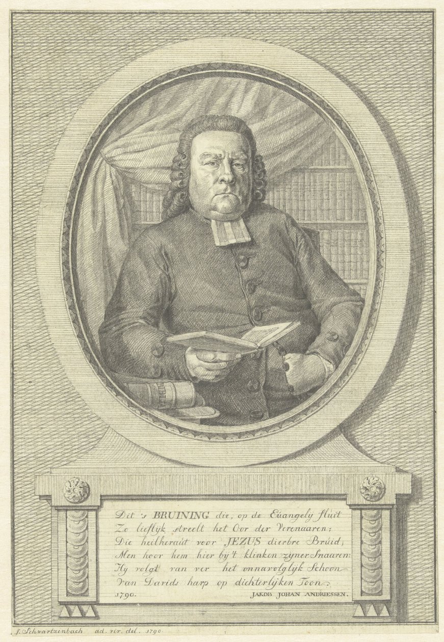Portrett av Hermanus Adrianus Bruining av Jacob Schwartzenbach