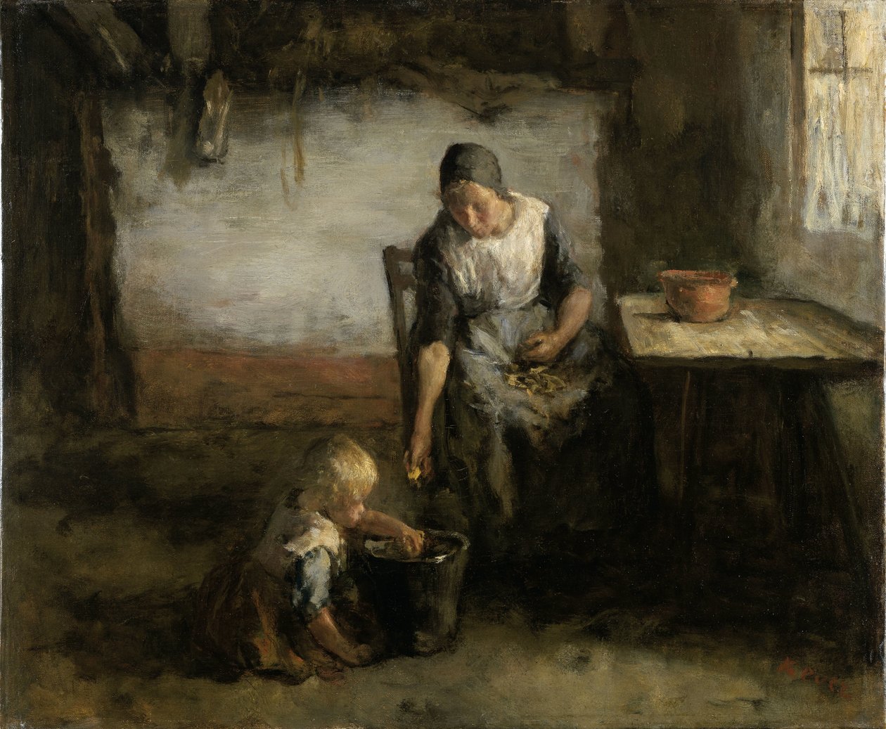 Kvinne som skreller poteter av Jacob Simon Hendrik Kever