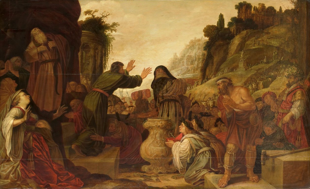 Paulus og Barnabas tilbad som guder av folket i Lystra (Apg 14:6-20) av Jacob Symonsz Pynas