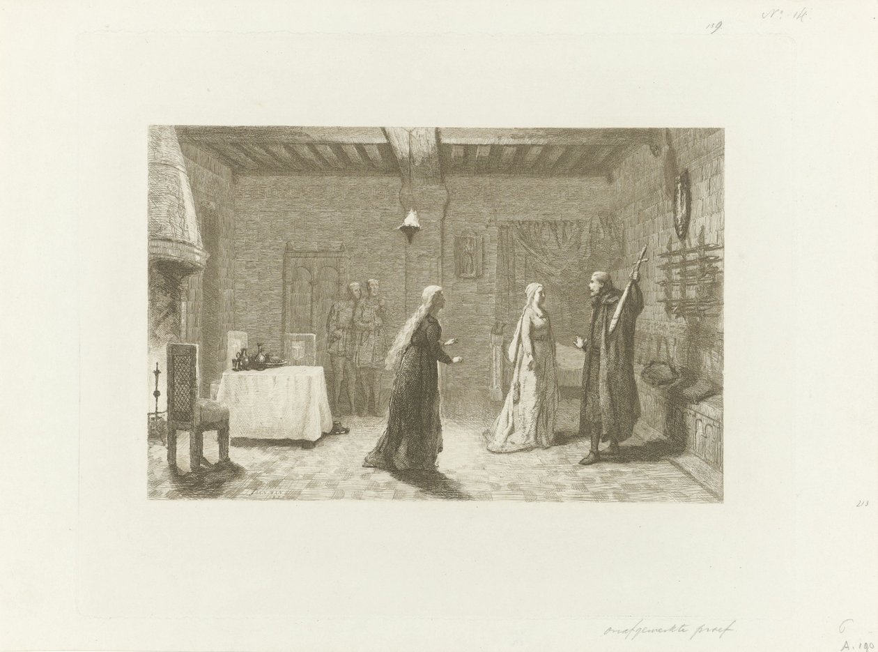 Figurer i et indre kammer i et slott av Jacob Taanman