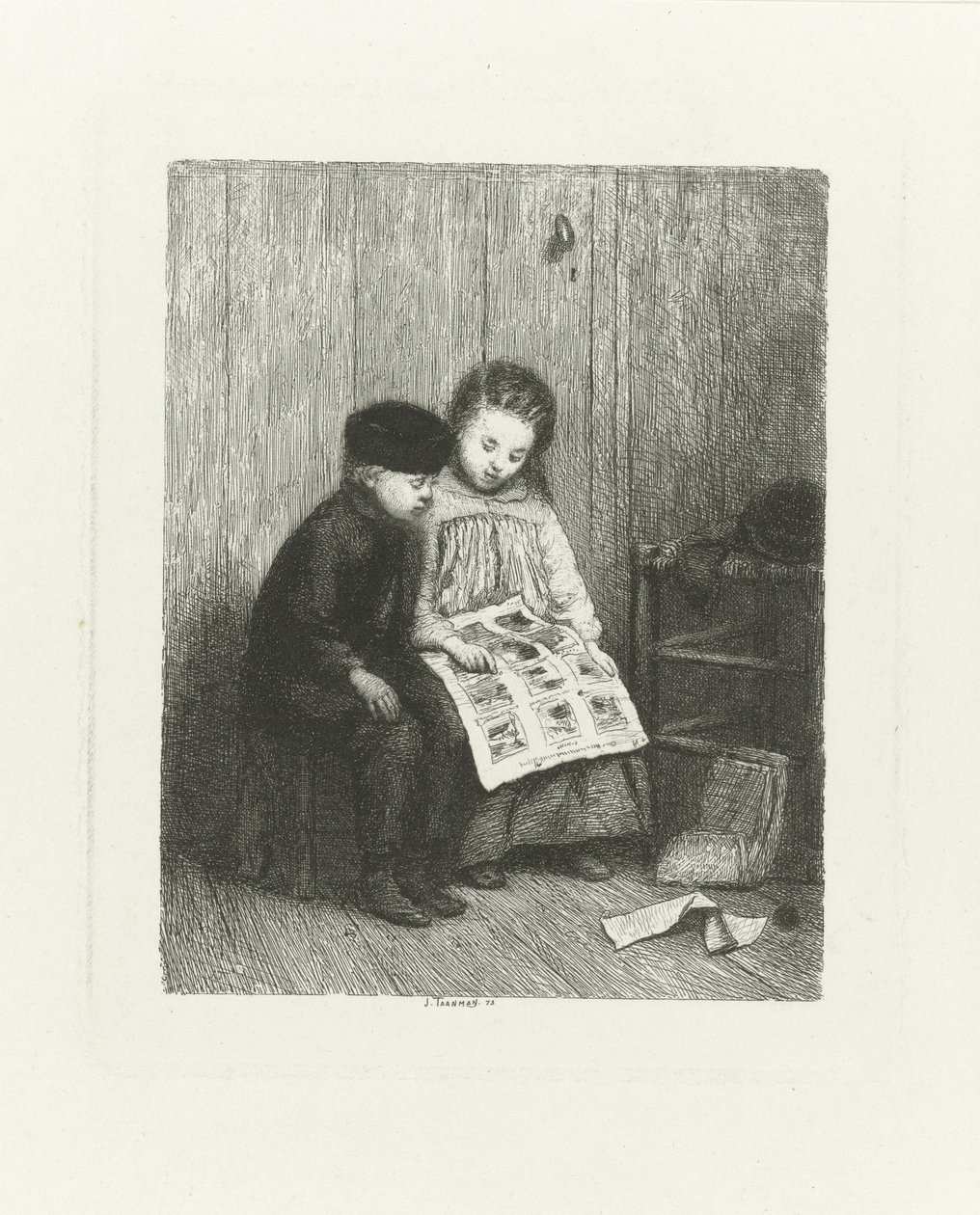 To barn med et barnebilde av Jacob Taanman
