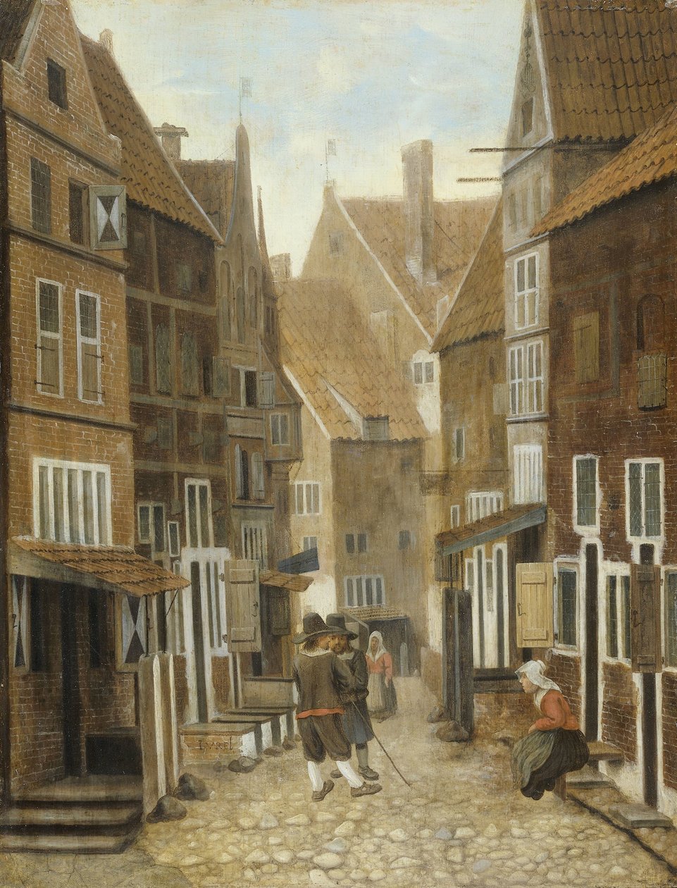 Utsikt over en by av Jacob Vrel