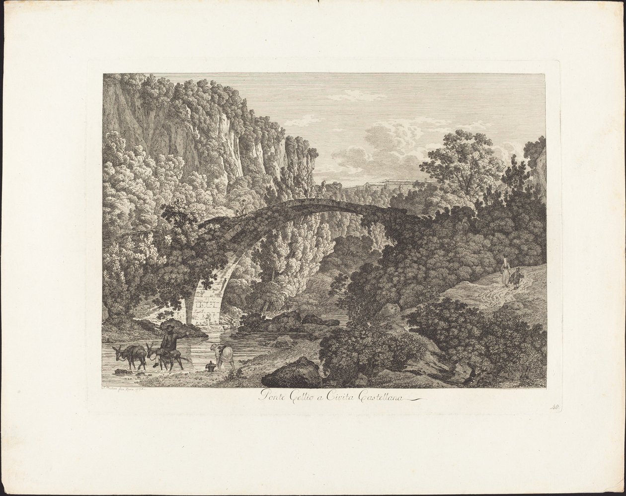 Celio-broen i Civita Castellana av Jacob Wilhelm Mechau