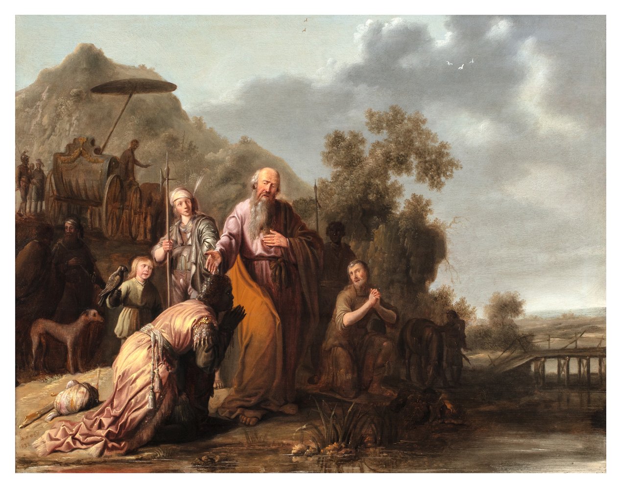 The Baptism of the Eunuch, ca. 1632 (olje på panel) av Jacob Willemsz de (c.1630 after 1675) Wet