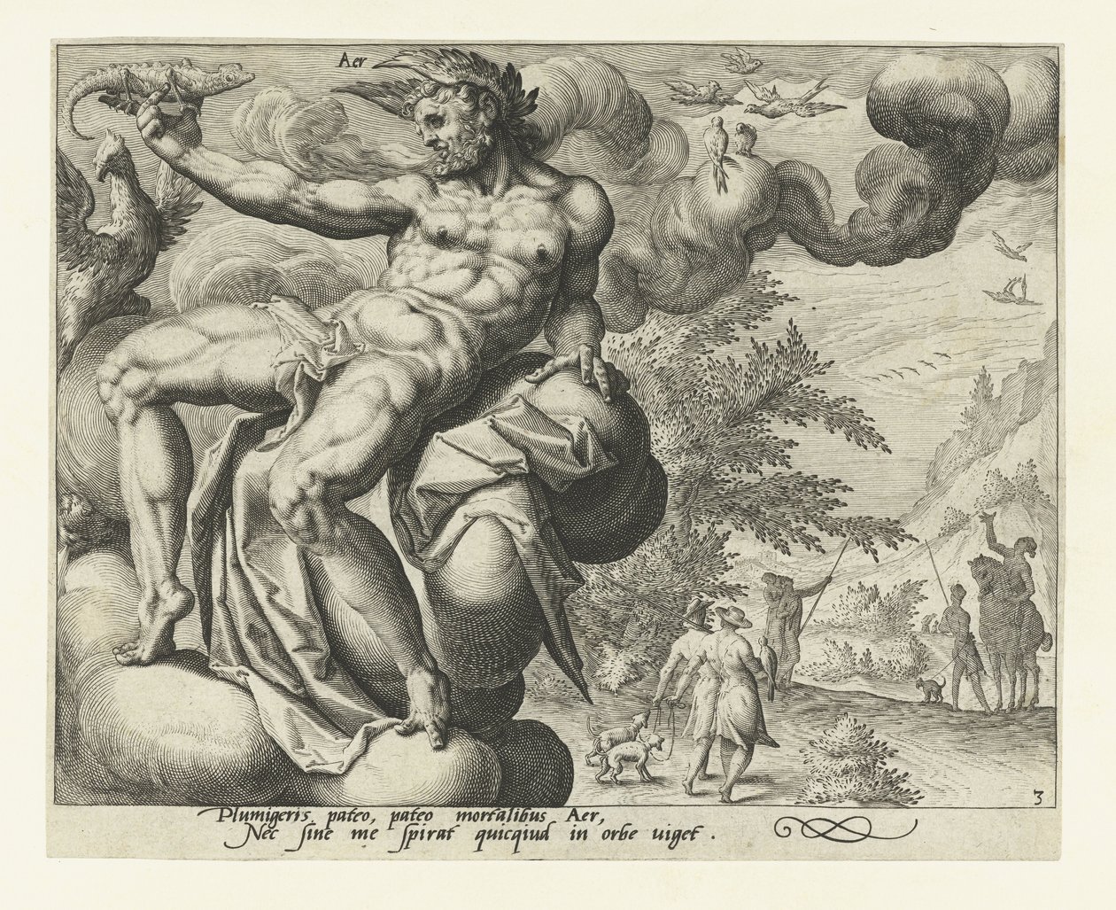 Elementet luft Aer (tittel på objekt) The Four Elements (serietittel) av Jacob de Gheyn (II) (attributed to)