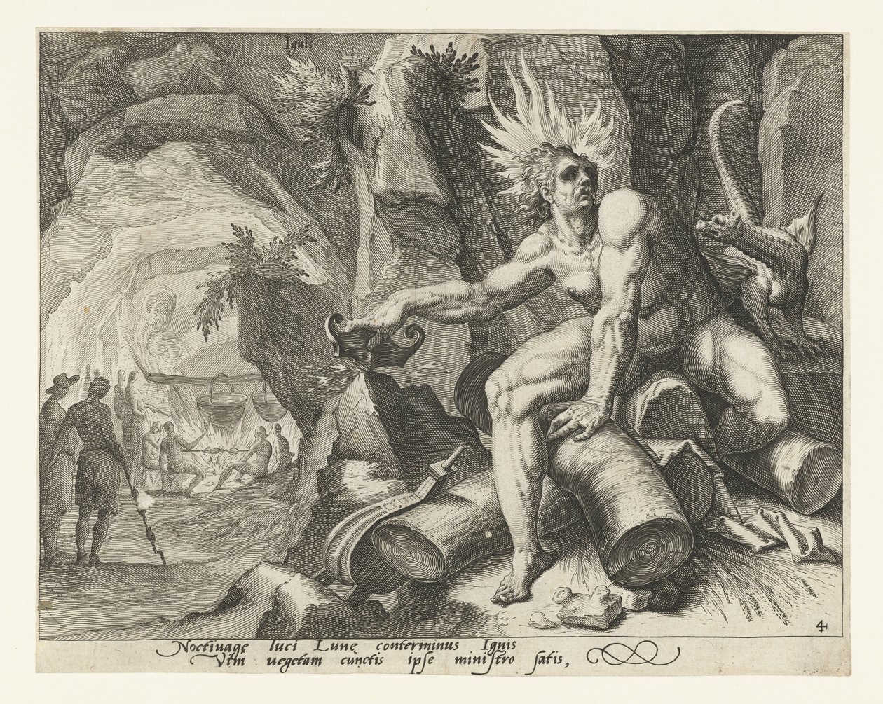 Elementet av ild Ignis (tittel på objekt) The Four Elements (serietittel) av Jacob de Gheyn (II) (attributed to)