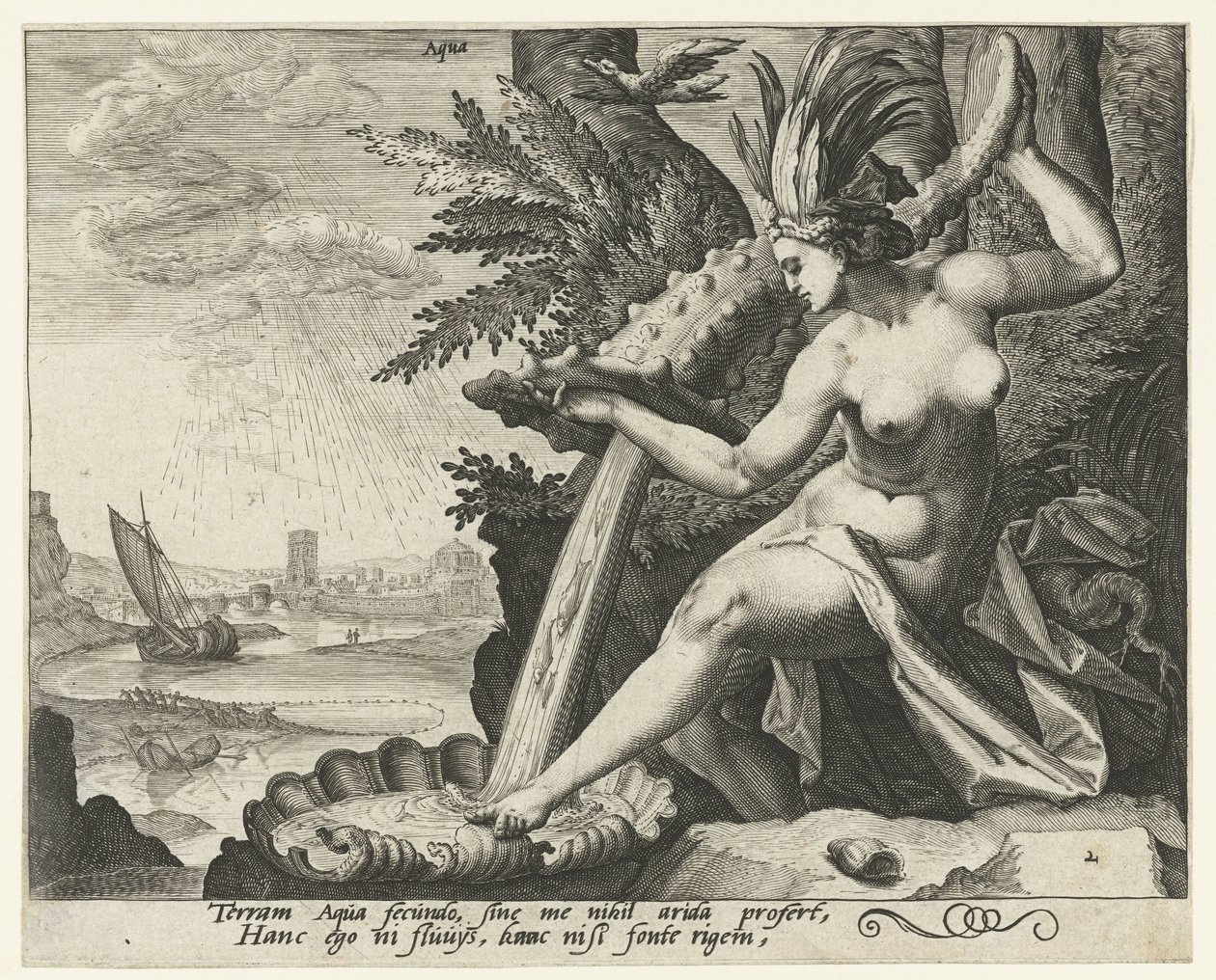 Elementet vann Aqua (tittel på objekt) The Four Elements (serietittel) av Jacob de Gheyn (II) (attributed to)