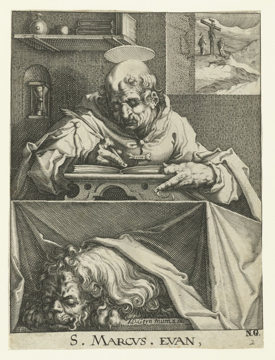 Evangelist Mark De fire evangelistene (serietittel) av Jacob de Gheyn (II) (workshop of)