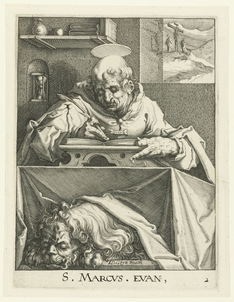 Evangelist Mark De fire evangelistene (serietittel) av Jacob de Gheyn (II) (workshop of)
