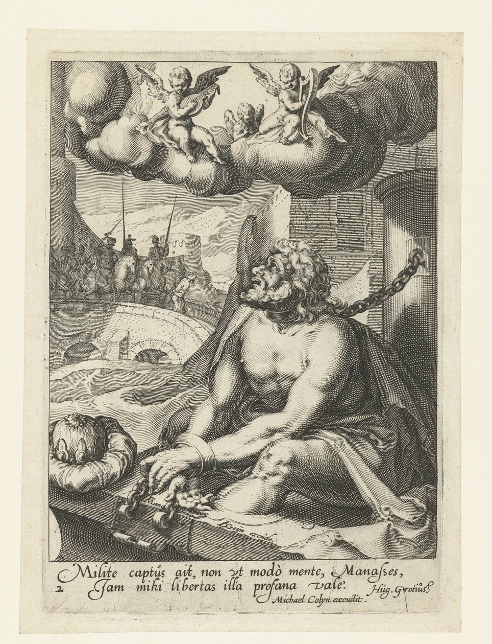 Manasse som en angrende synder Åtte angrende syndere fra Det gamle og nye testamente (serietittel) av Jacob de Gheyn (II) (workshop of)