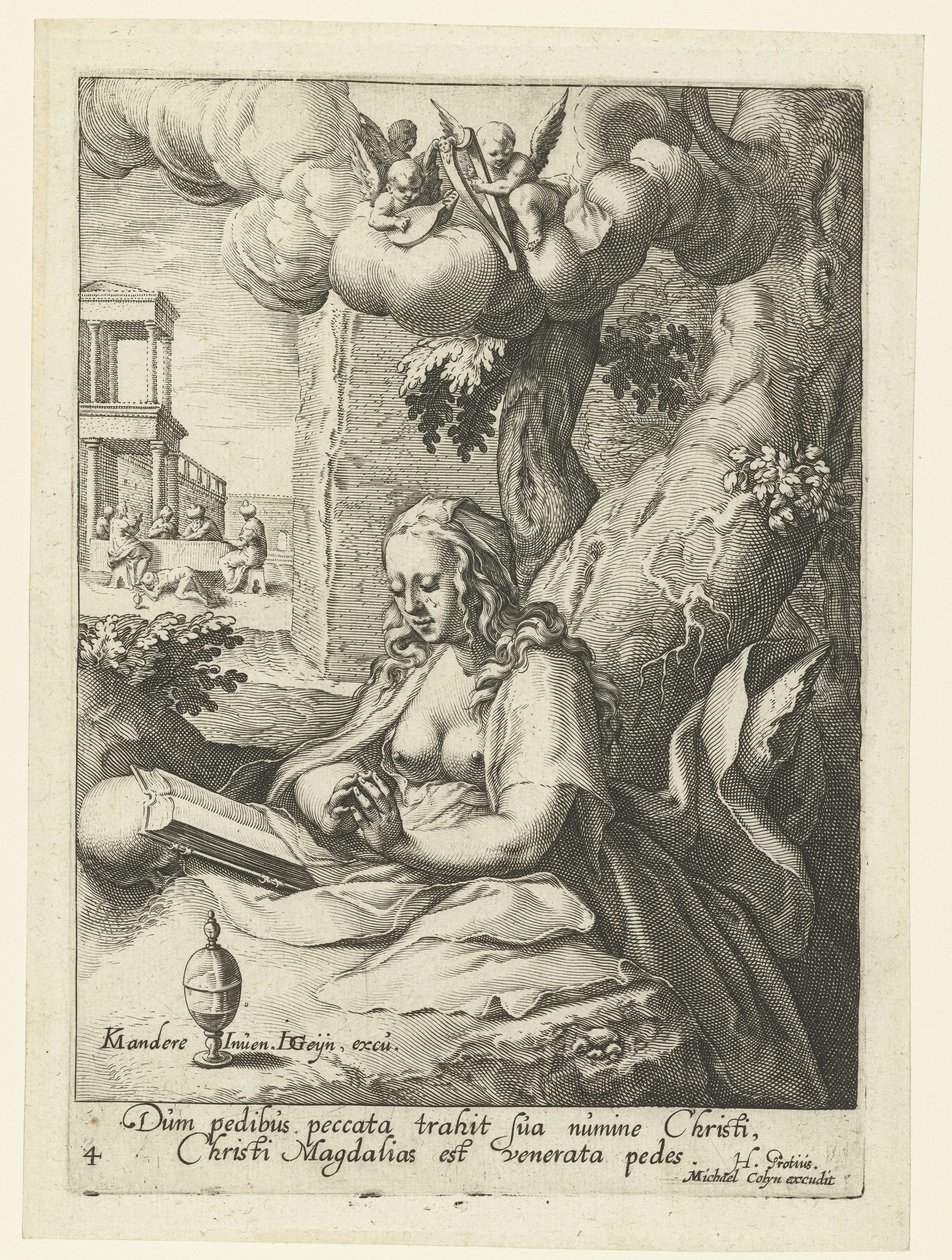 Maria Magdalena som en angrende synder Åtte angrende syndere fra Det gamle og det nye testamentet (serietittel) av Jacob de Gheyn (II) (workshop of)
